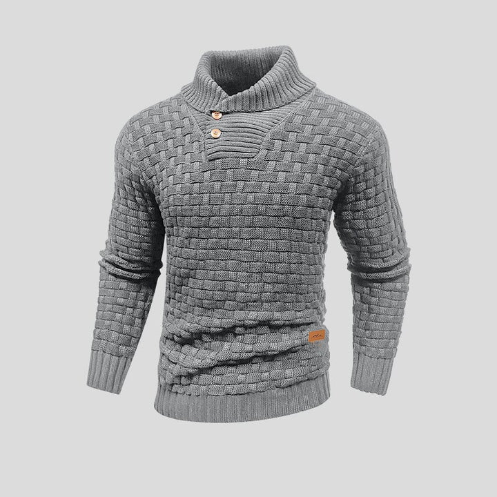 Corveld | Herren Strickpullover Schalkragen - Dark Grey - Image 4