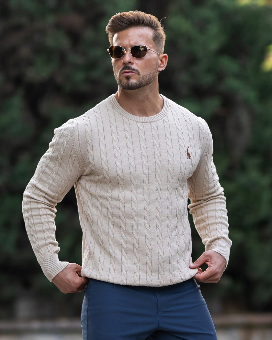 Corveld | Herren Strickpullover Zopfmuster - Image 1