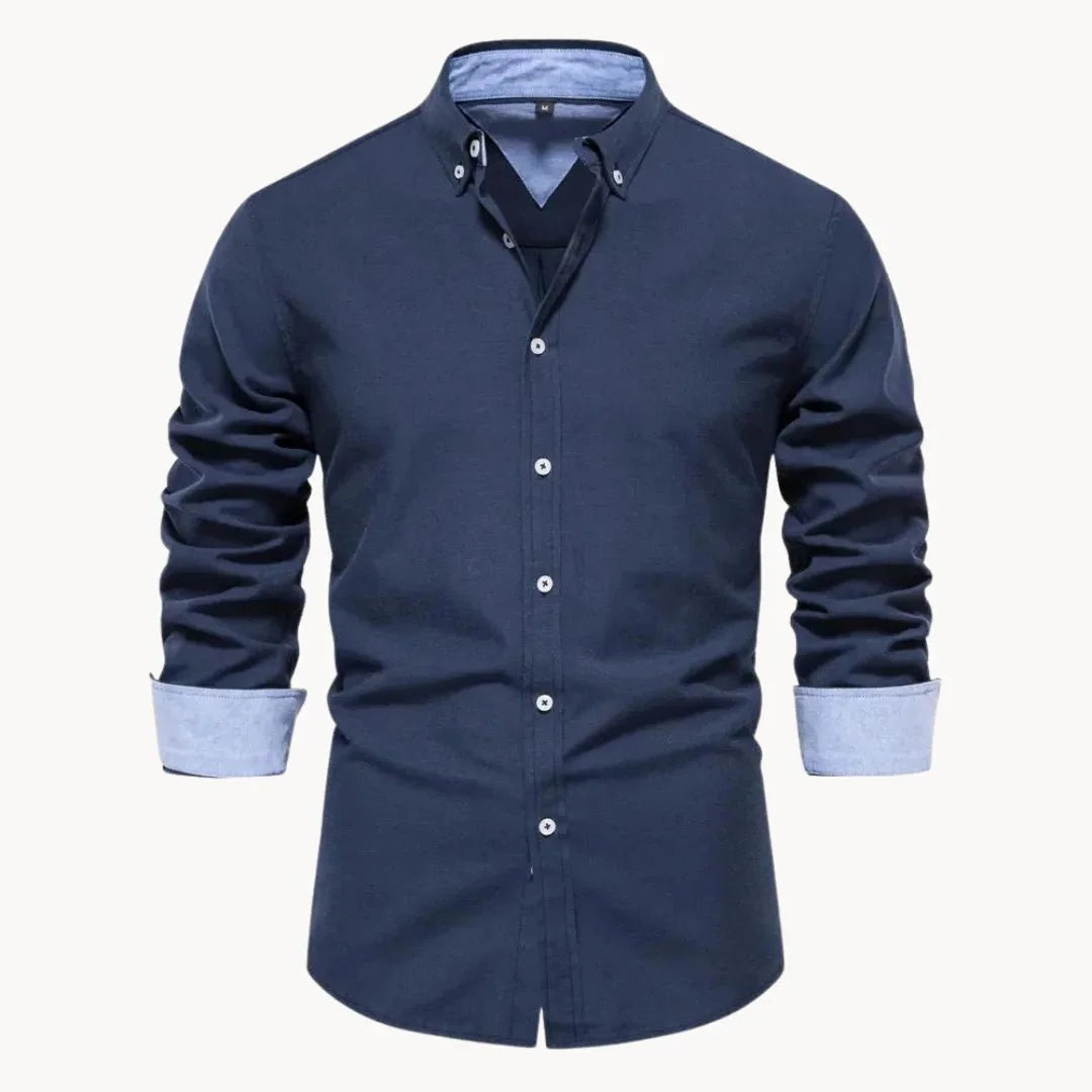 Corvien | Herren Slim Fit Hemd Langarm Schwarz - Black - Image 6