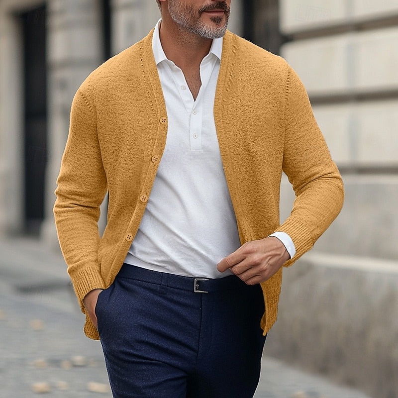 Corvind | Herren Strickjacke V-Ausschnitt Cardigan - Grey - Image 2