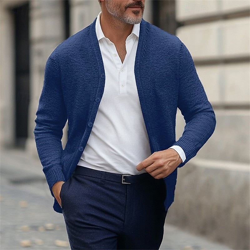 Corvind | Herren Strickjacke V-Ausschnitt Cardigan - Grey - Image 6