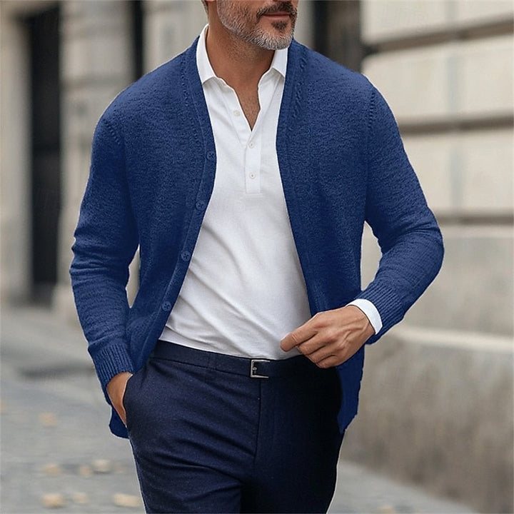 Corvind | Herren Strickjacke V-Ausschnitt Cardigan - Grey - Image 6