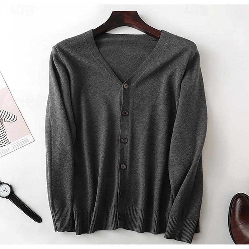 Corvind | Herren Strickjacke V-Ausschnitt Cardigan - Grey - Image 7