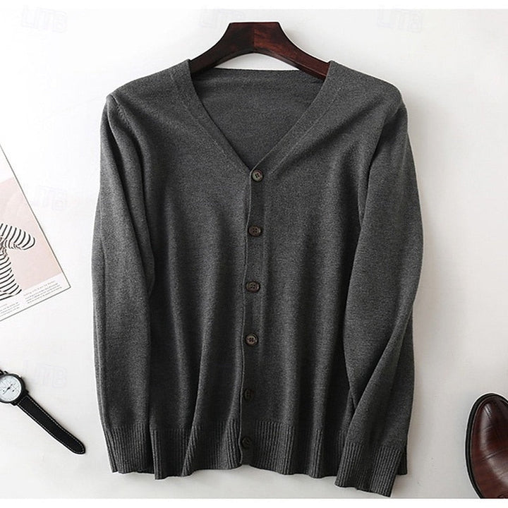 Corvind | Herren Strickjacke V-Ausschnitt Cardigan - Grey - Image 7