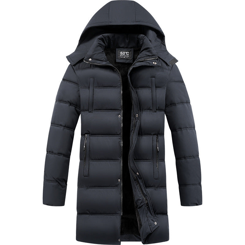 Corvund | Herren Langer Wintermantel mit Kapuze - Black - Image 5