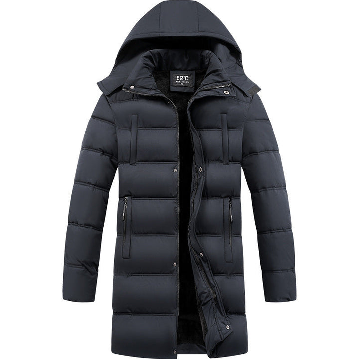 Corvund | Herren Langer Wintermantel mit Kapuze - Black - Image 5