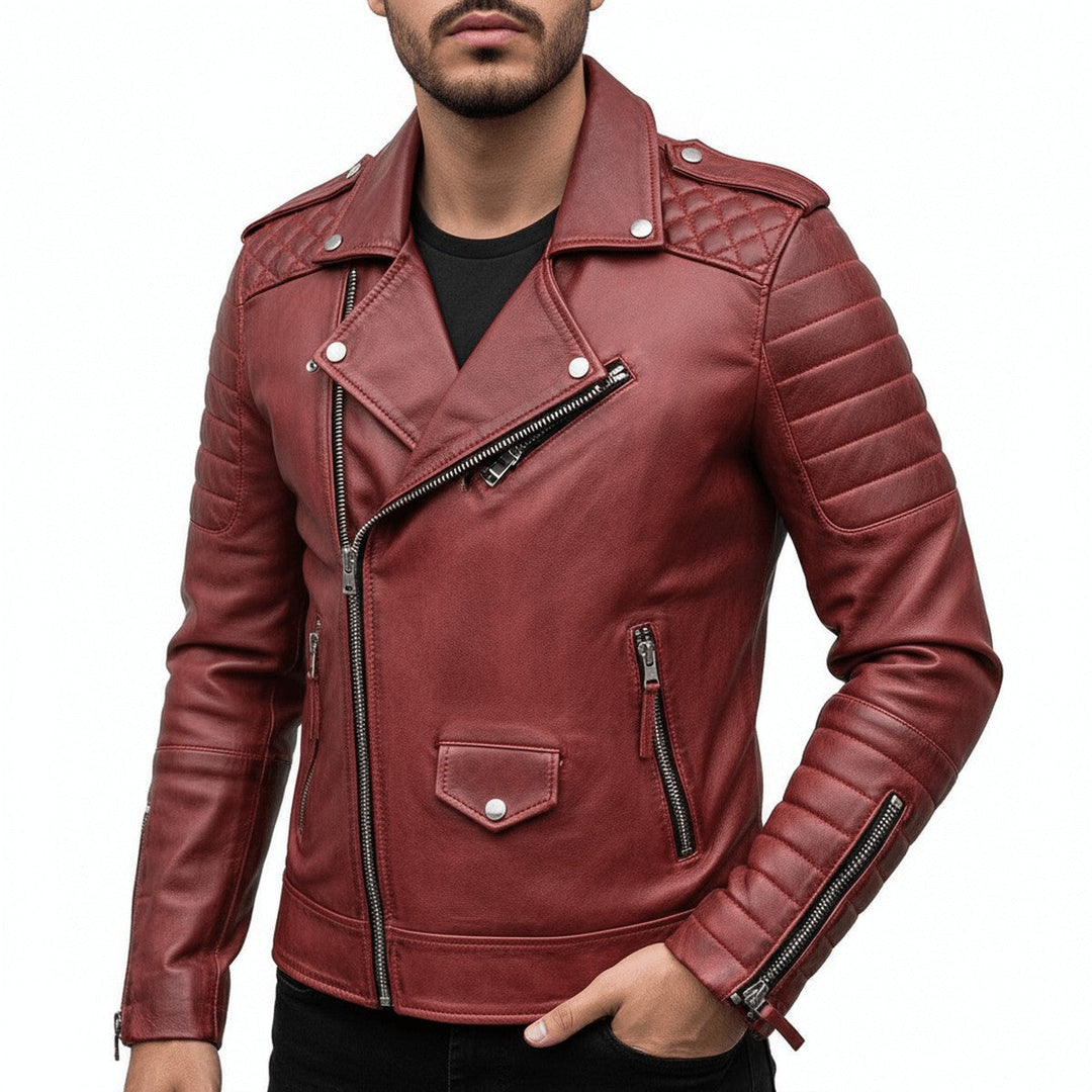 Corvund | Herren Lederjacke Bikerjacke - Image 2