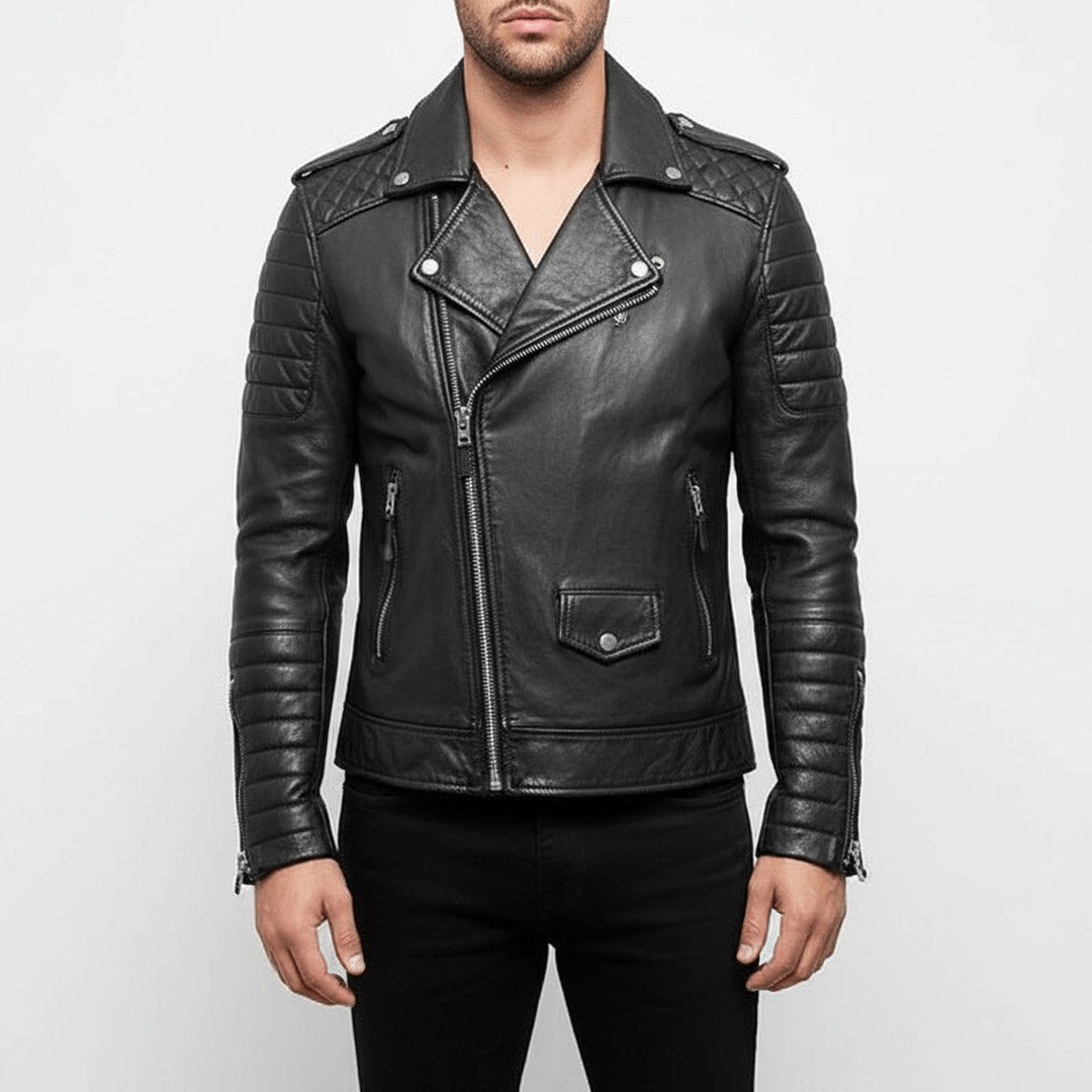 Corvund | Herren Lederjacke Bikerjacke - Image 3