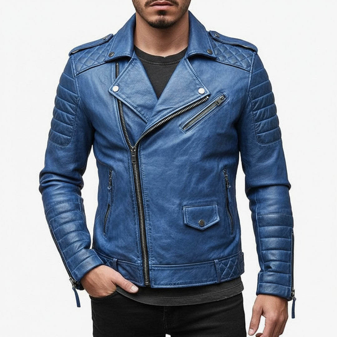 Corvund | Herren Lederjacke Bikerjacke - Image 4
