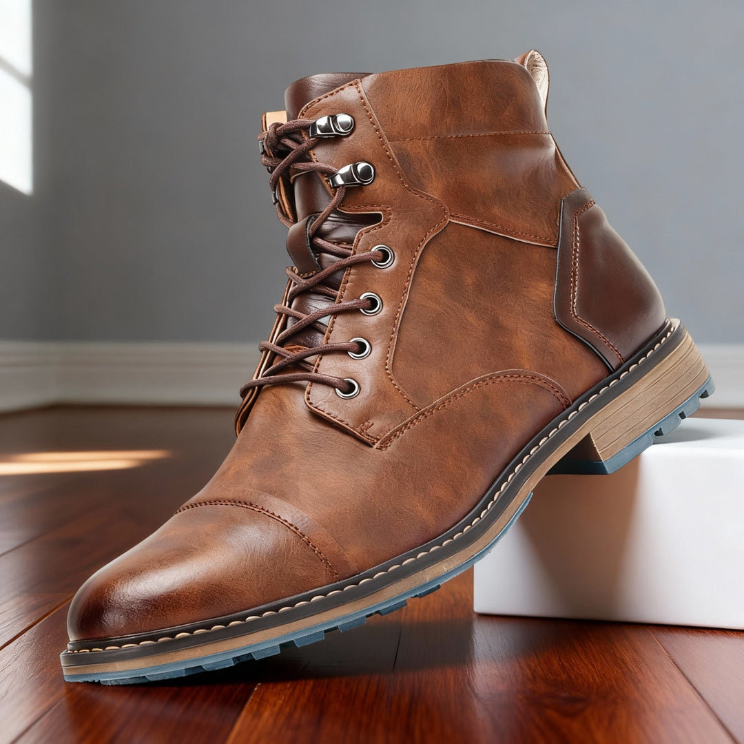 Corvund | Herren Stiefeletten Schnürboots mit Zehenkappe - Light Brown - Image 2