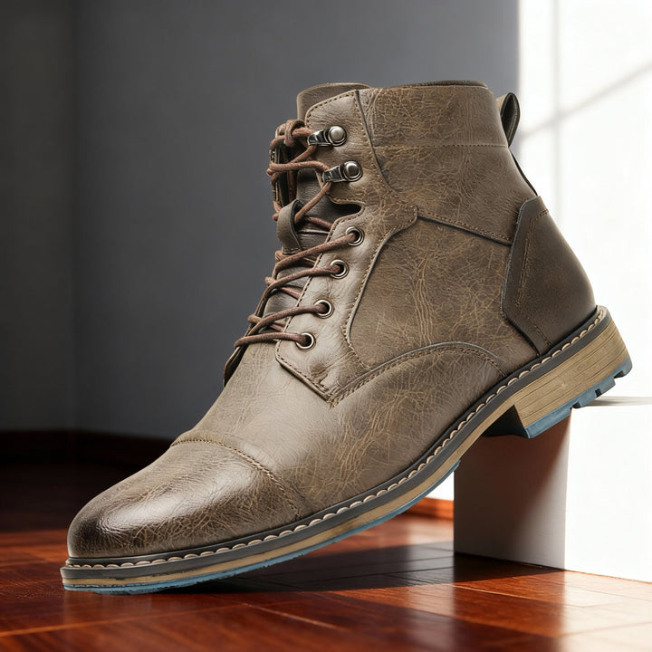 Corvund | Herren Stiefeletten Schnürboots mit Zehenkappe - Light Brown - Image 4