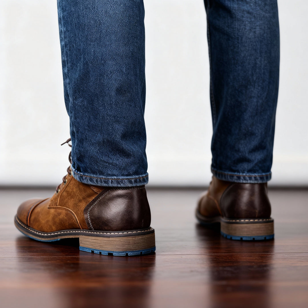 Corvund | Herren Stiefeletten Schnürboots mit Zehenkappe - Light Brown - Image 5