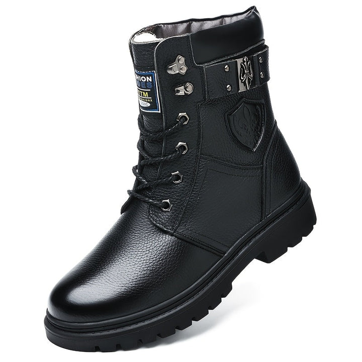 Corvund | Herren Winterstiefel Gefüttert Schnürstiefel - Black - Image 1