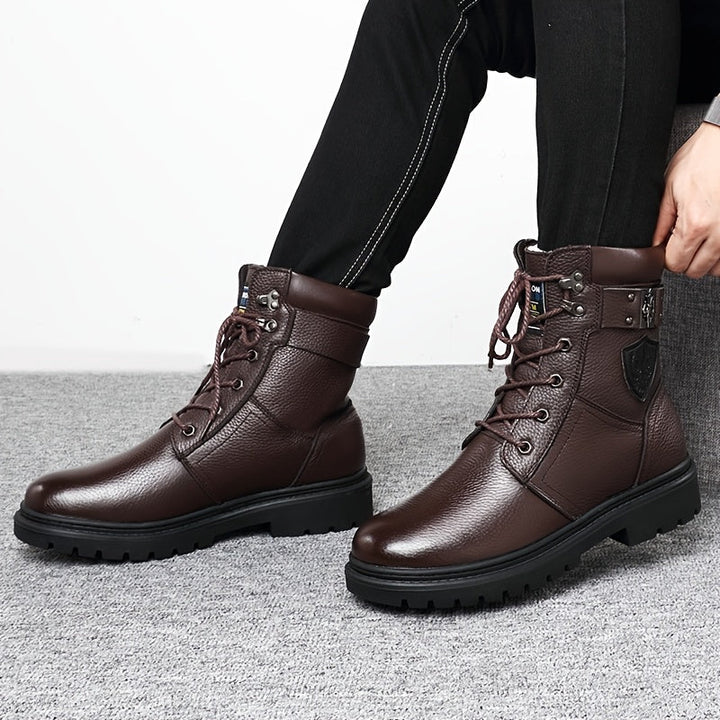 Corvund | Herren Winterstiefel Gefüttert Schnürstiefel - Black - Image 2