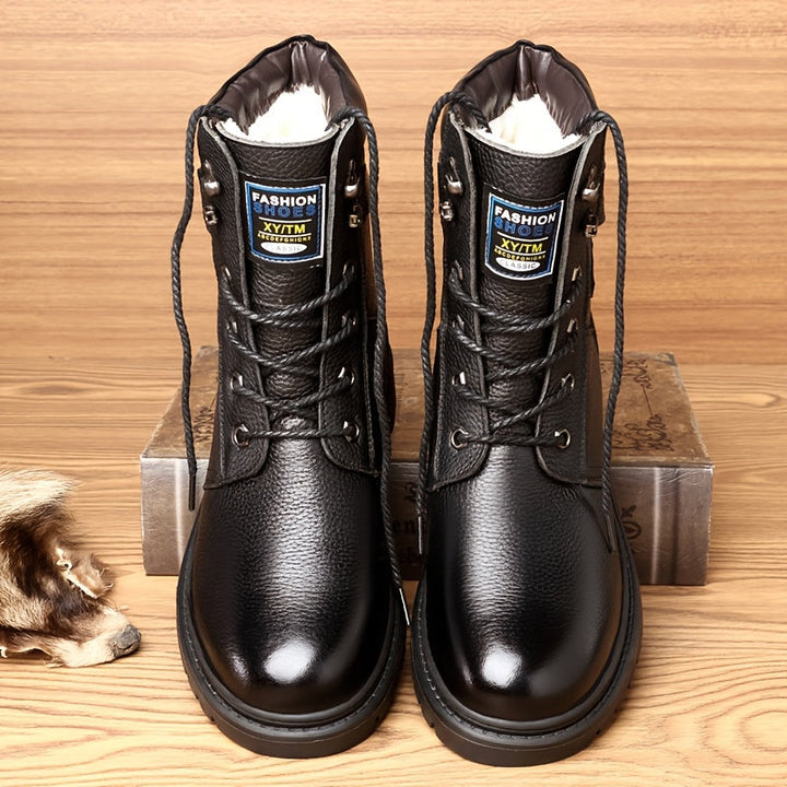 Corvund | Herren Winterstiefel Gefüttert Schnürstiefel - Black - Image 4