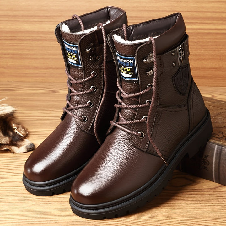 Corvund | Herren Winterstiefel Gefüttert Schnürstiefel - Black - Image 5