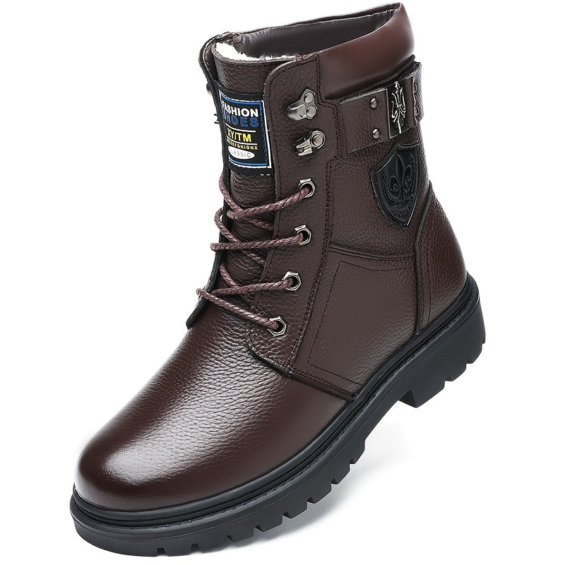 Corvund | Herren Winterstiefel Gefüttert Schnürstiefel - Black - Image 6