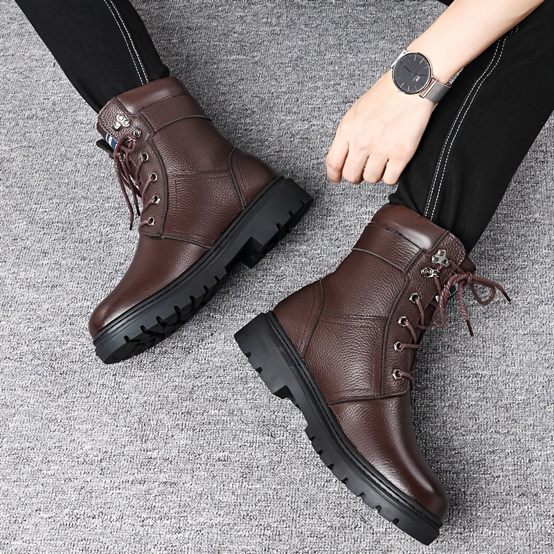 Corvund | Herren Winterstiefel Gefüttert Schnürstiefel - Black - Image 8