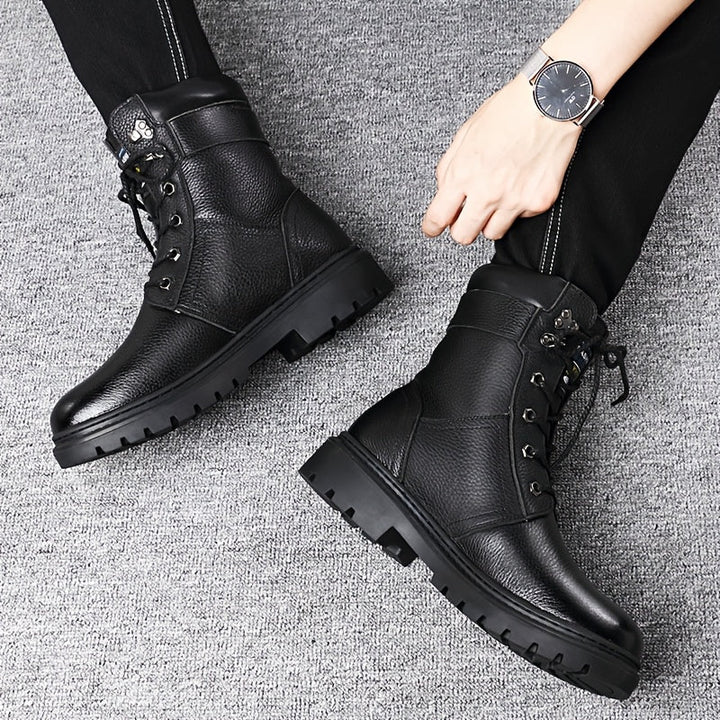 Corvund | Herren Winterstiefel Gefüttert Schnürstiefel - Black - Image 9