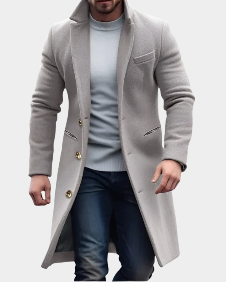 Corvyn | Herren Wintermantel Langer Mantel - Black - Image 2
