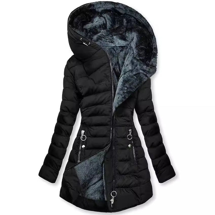 Dagmar | Damen Winterjacke mit Kapuze Steppjacke - Black - Image 1