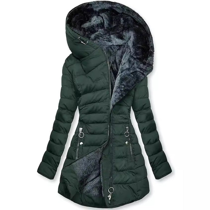 Dagmar | Damen Winterjacke mit Kapuze Steppjacke - Black - Image 2