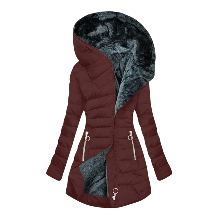Dagmar | Damen Winterjacke mit Kapuze Steppjacke - Black - Image 3