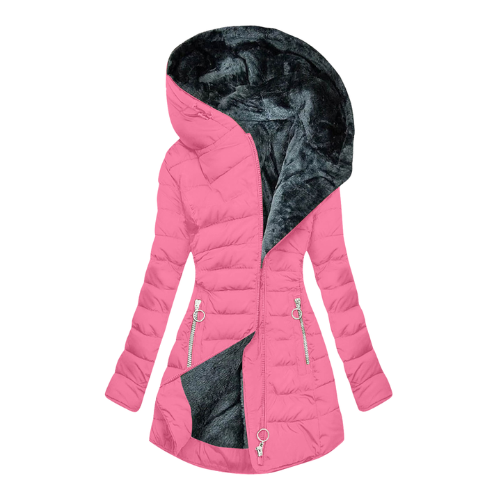 Dagmar | Damen Winterjacke mit Kapuze Steppjacke - Black - Image 6