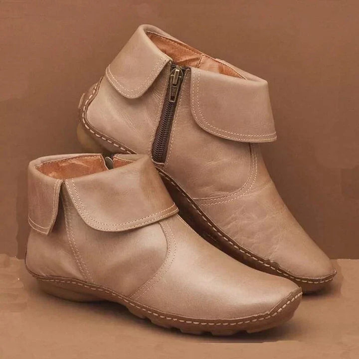 Delvaine | Damen Stiefeletten mit Reißverschluss - Burgundy - Image 2