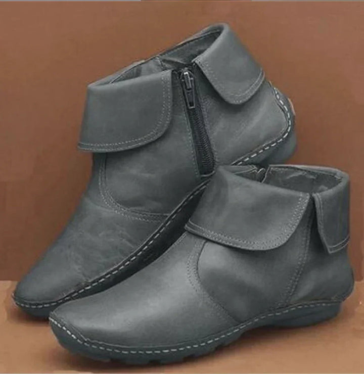 Delvaine | Damen Stiefeletten mit Reißverschluss - Burgundy - Image 4