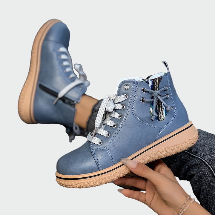 Delvone | Damen Stiefeletten mit Plateau und Schnürung - Image 2
