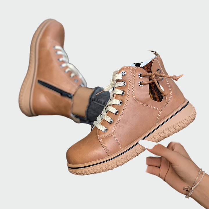 Delvone | Damen Stiefeletten mit Plateau und Schnürung - Image 4