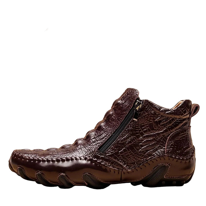 Dravan | Herren Knöchelstiefel Krokodilprägung - Black - Image 2