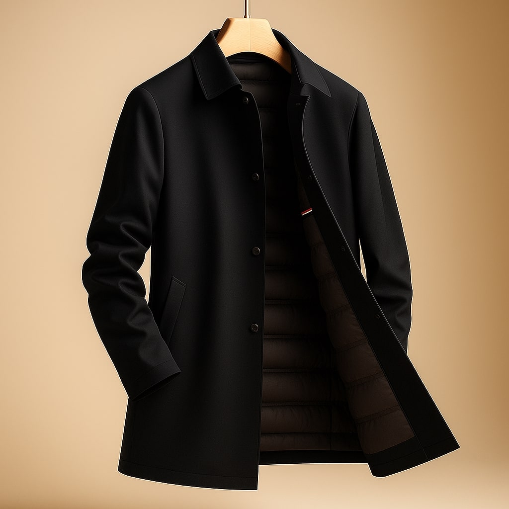 Draveld | Herren Wintermantel Slim Fit Daunenmantel - Navy - Image 3