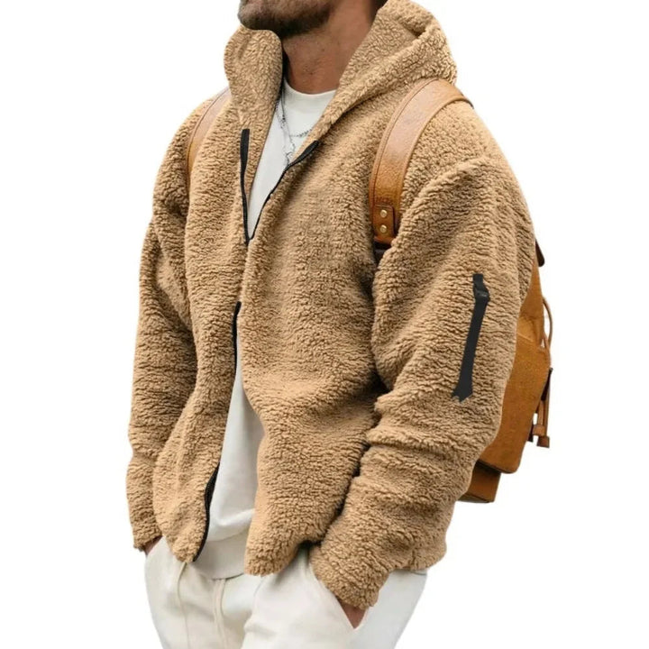 Dravell | Herren Teddyjacke mit Kapuze Fleecejacke - Camel - Image 1
