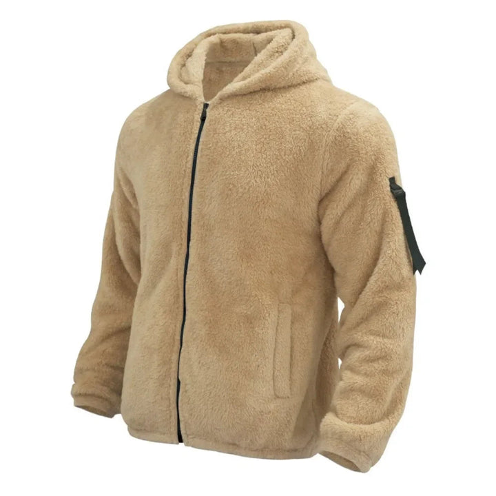 Dravell | Herren Teddyjacke mit Kapuze Fleecejacke - Camel - Image 2