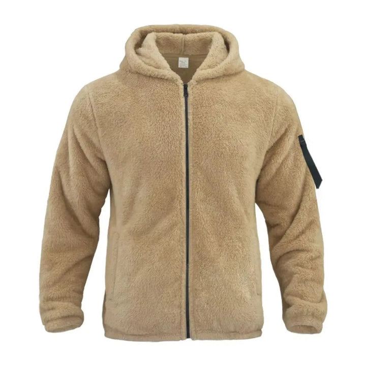 Dravell | Herren Teddyjacke mit Kapuze Fleecejacke - Camel - Image 7