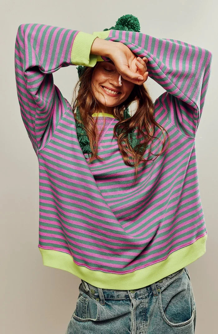 Dravelle | Damen Strickpullover Ringel Oversize - Image 1