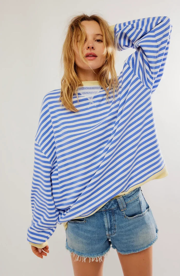 Dravelle | Damen Strickpullover Ringel Oversize - Image 2