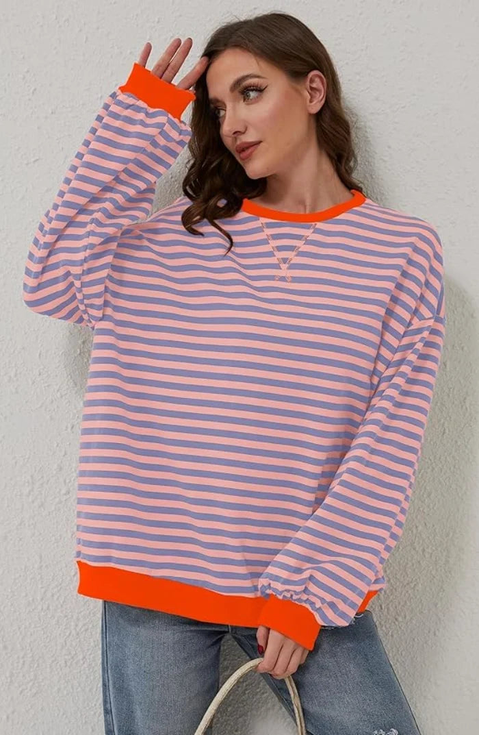 Dravelle | Damen Strickpullover Ringel Oversize - Image 3