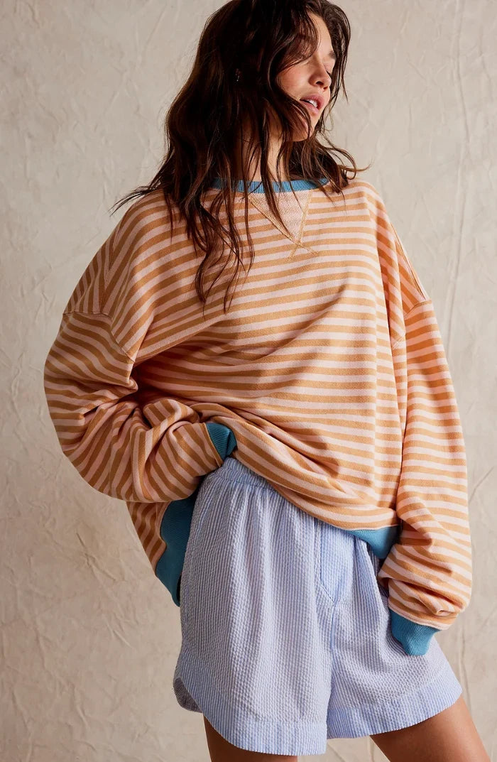 Dravelle | Damen Strickpullover Ringel Oversize - Image 4