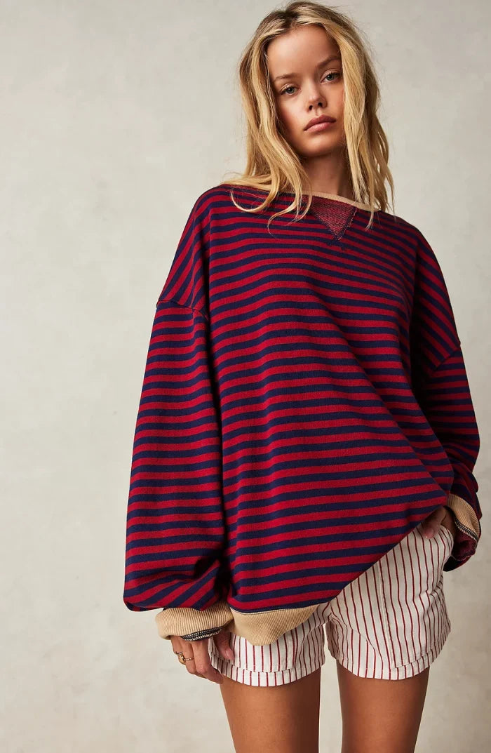 Dravelle | Damen Strickpullover Ringel Oversize - Image 5