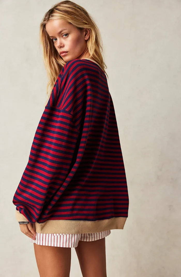 Dravelle | Damen Strickpullover Ringel Oversize - Image 6