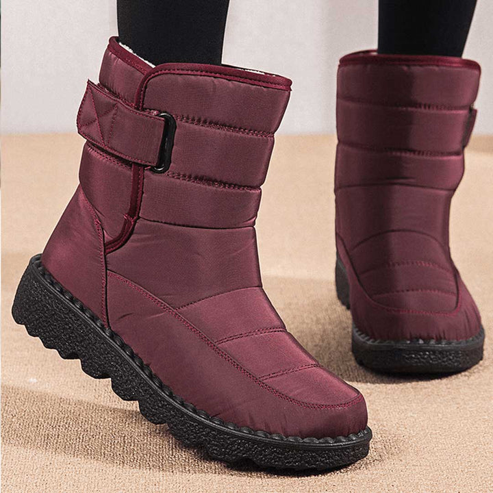 Dravelle | Damen Winterschuhe gefüttert Stiefel - Burgundy - Image 1
