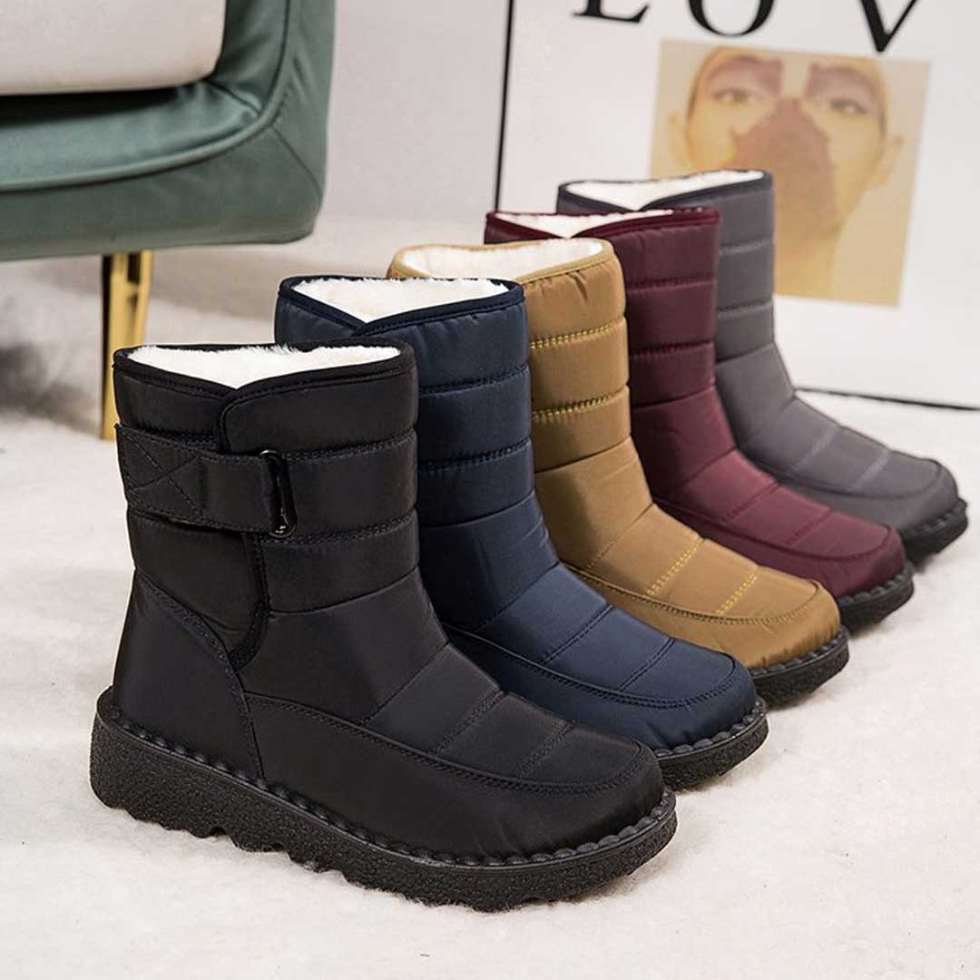 Dravelle | Damen Winterschuhe gefüttert Stiefel - Burgundy - Image 2