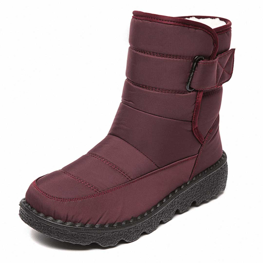 Dravelle | Damen Winterschuhe gefüttert Stiefel - Burgundy - Image 4