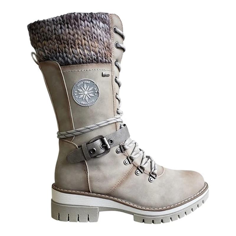 Dravelle | Damen Winterstiefel mit Schnürung und Strickschaft - Image 10