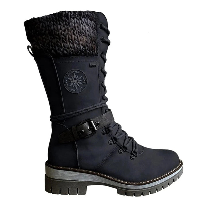Dravelle | Damen Winterstiefel mit Schnürung und Strickschaft - Image 11