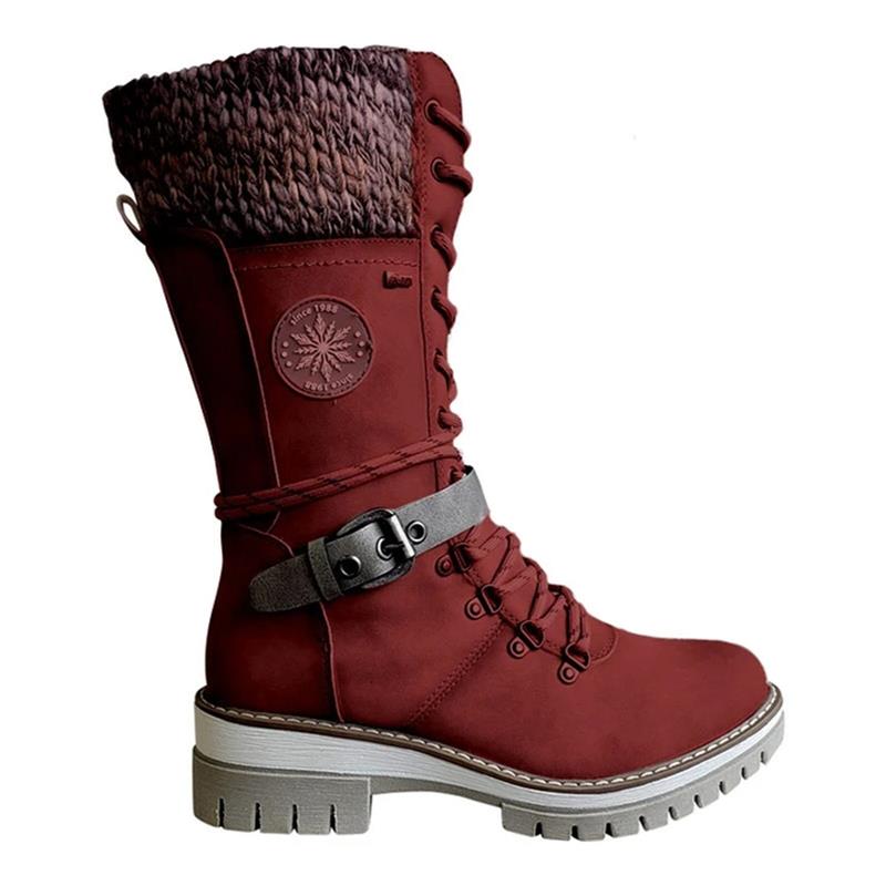 Dravelle | Damen Winterstiefel mit Schnürung und Strickschaft - Image 12