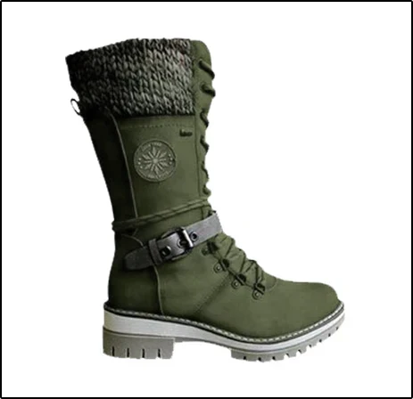 Dravelle | Damen Winterstiefel mit Schnürung und Strickschaft - Image 5